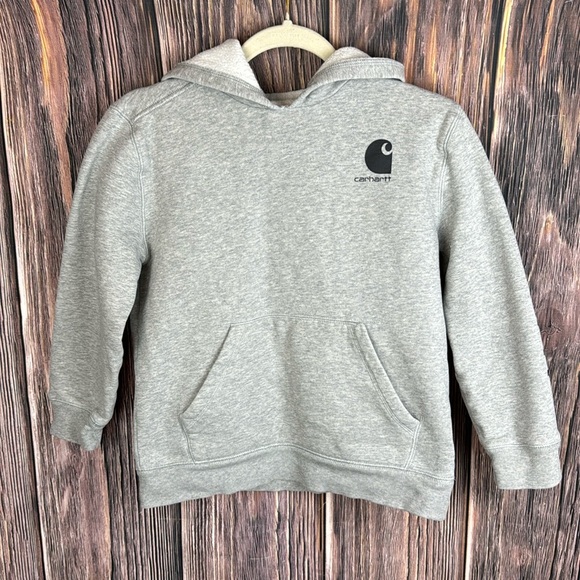 Carhartt Unisex Gray Hoodie- Size 10/12 Medium - Picture 1 of 13
